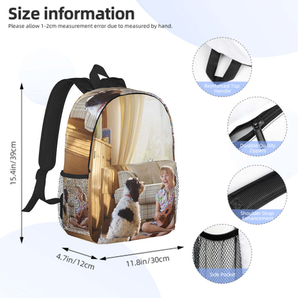 Custom Photo Backpack Personalised School Bag for Kids - mysiliconefoodbag