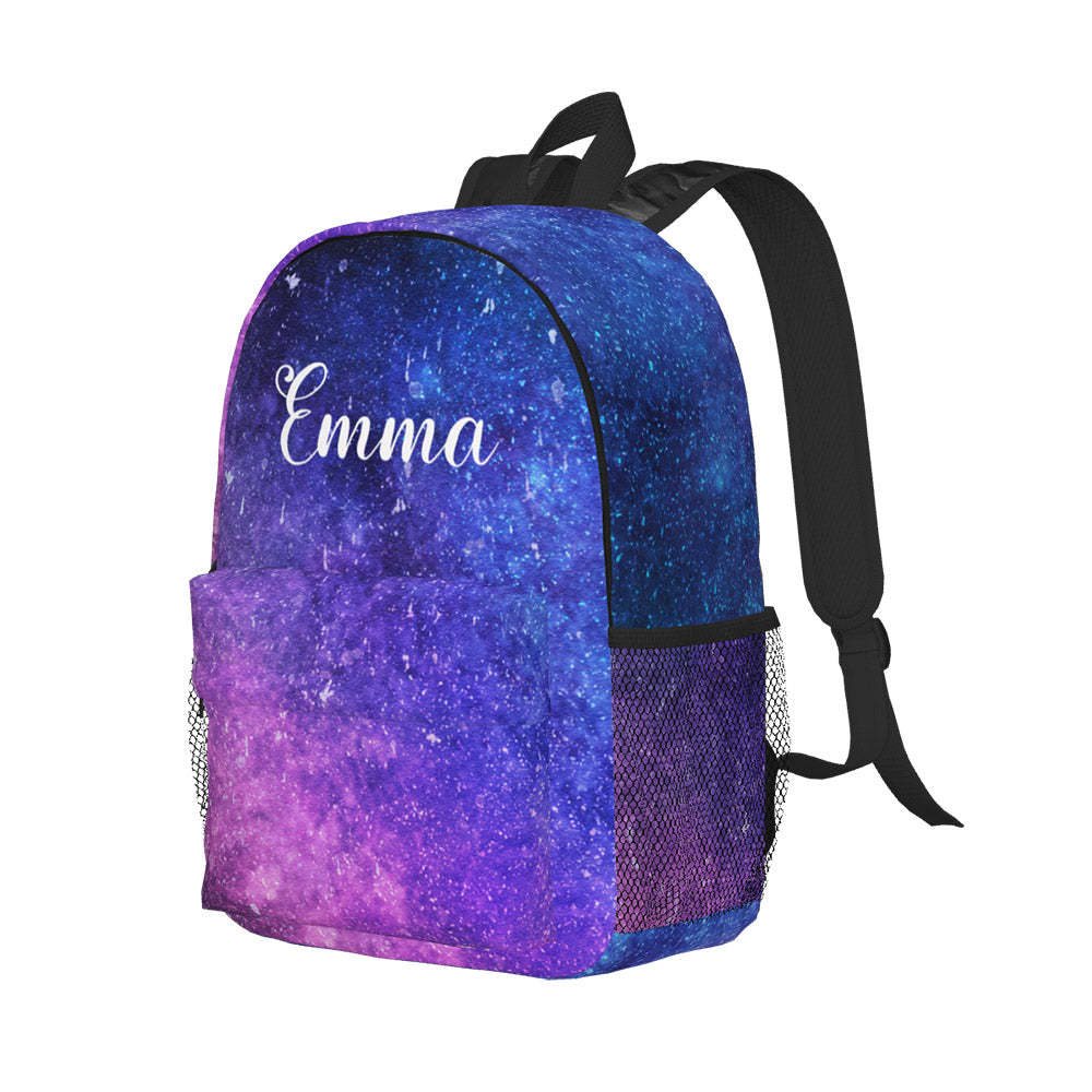 Custom Name Backpack Personalised Starry Sky School Bag - mysiliconefoodbag