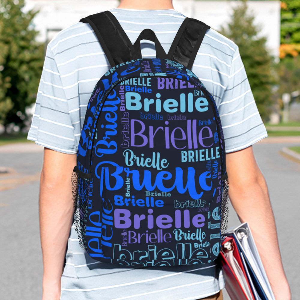 Custom Backpack Personalised Name Design School Bag - mysiliconefoodbag
