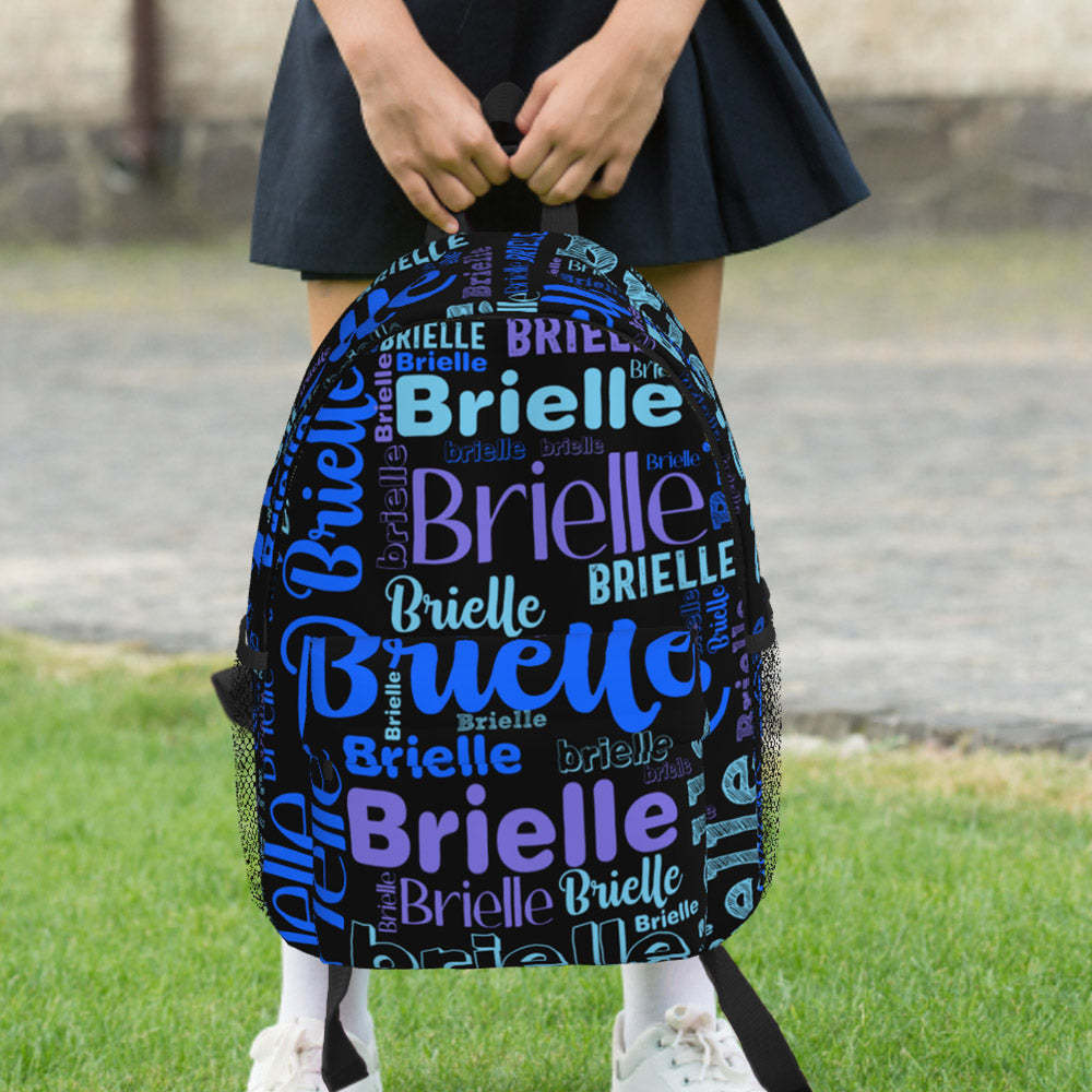 Custom Backpack Personalised Name Design School Bag - mysiliconefoodbag