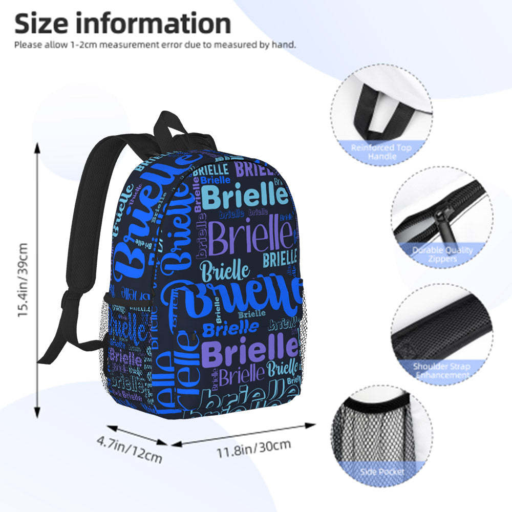 Custom Backpack Personalised Name Design School Bag - mysiliconefoodbag