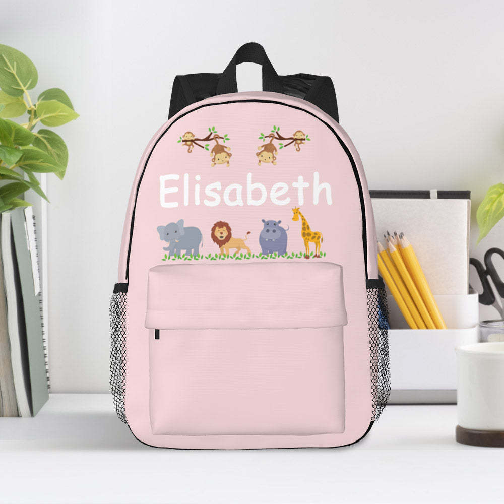 Custom Name Backpack Personalised Cute Animals School Bag for Kids - mysiliconefoodbag