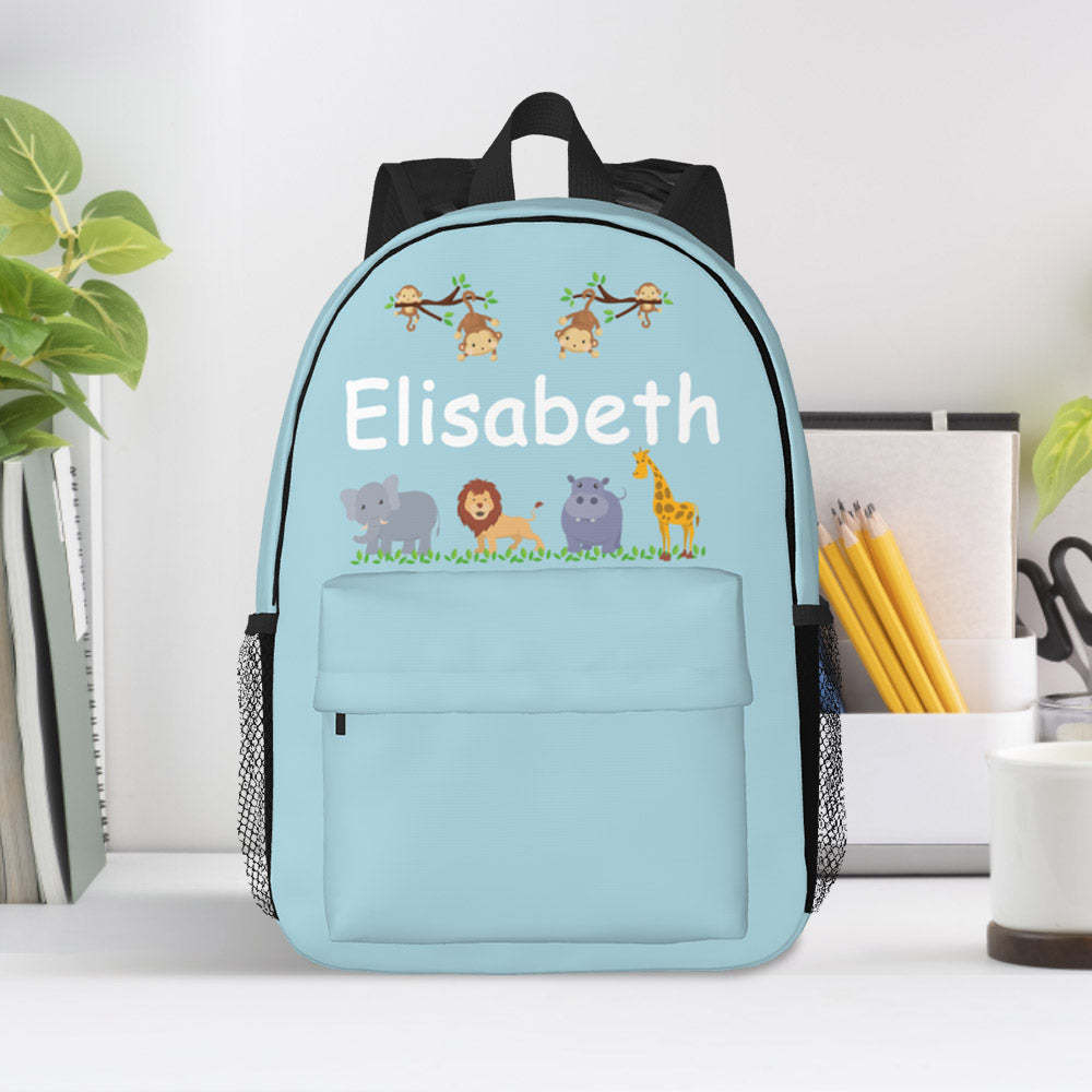Custom Name Backpack Personalised Cute Animals School Bag for Kids - mysiliconefoodbag