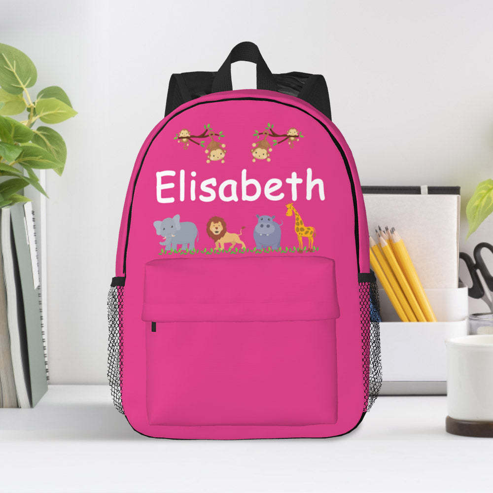 Custom Name Backpack Personalised Cute Animals School Bag for Kids - mysiliconefoodbag