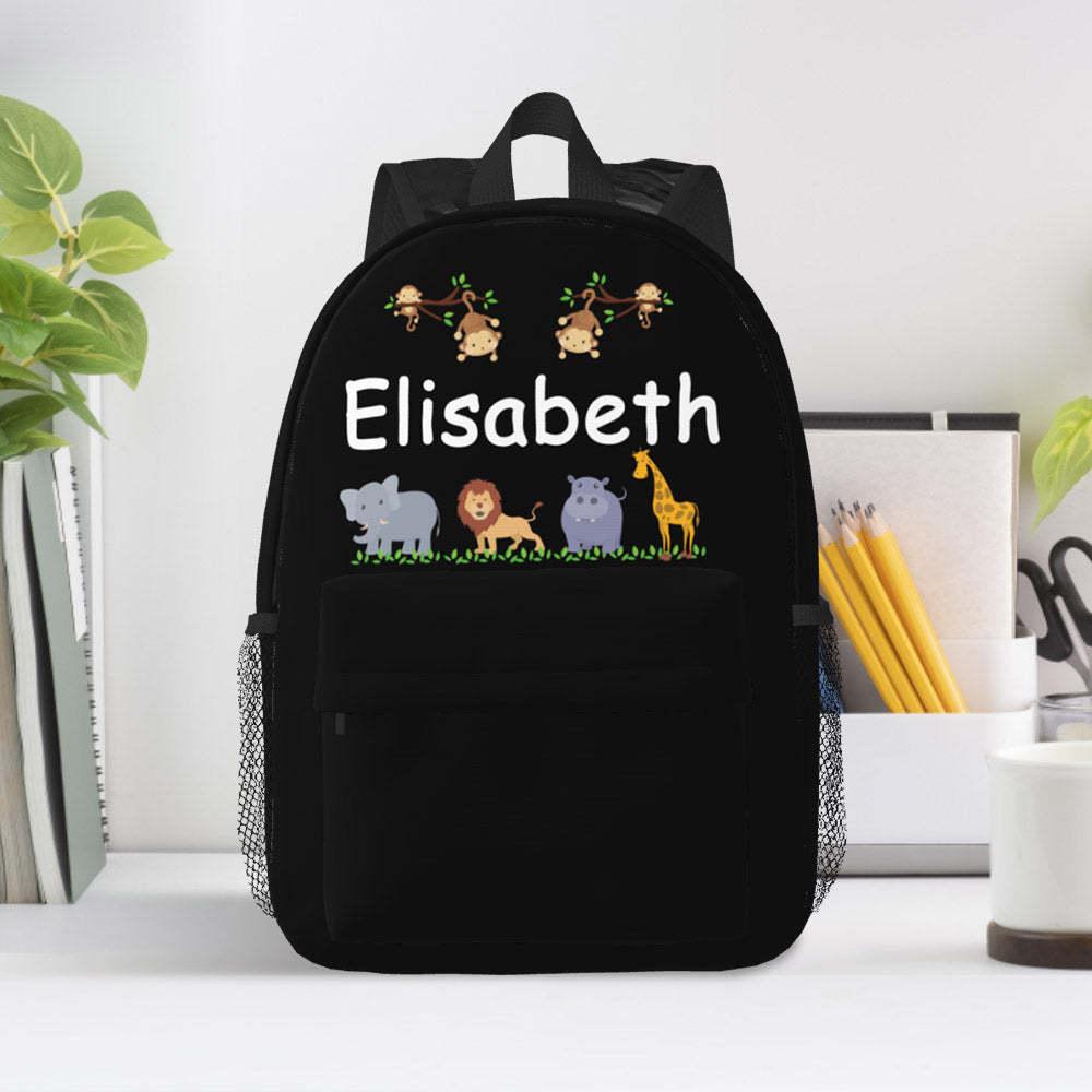Custom Name Backpack Personalised Cute Animals School Bag for Kids - mysiliconefoodbag