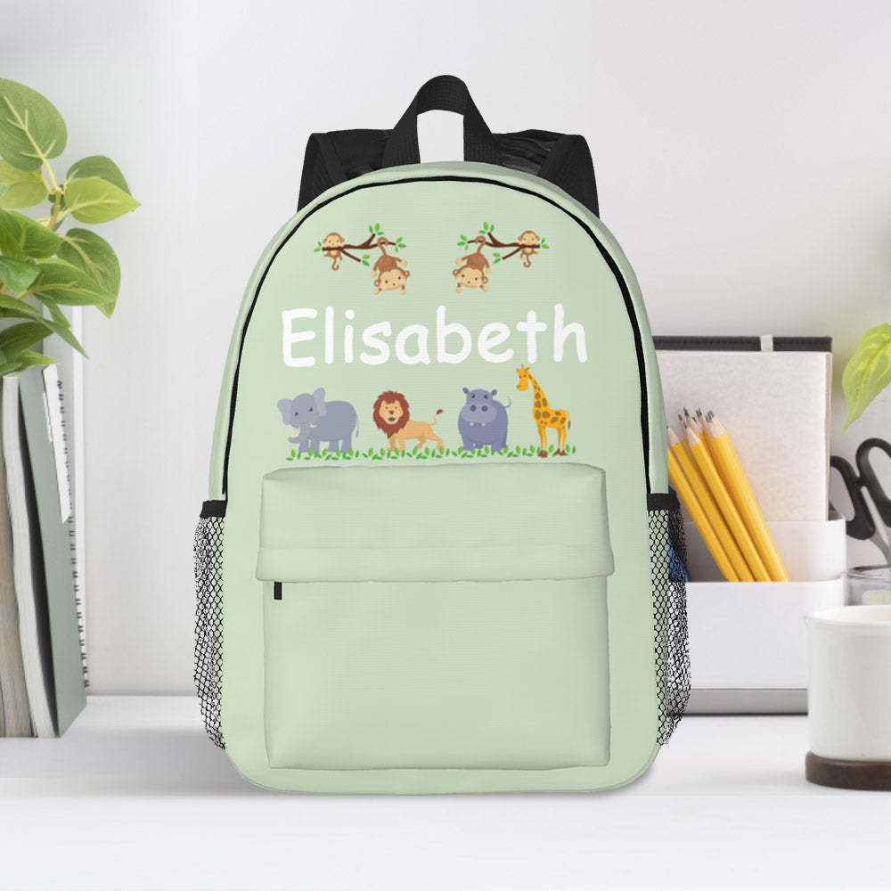 Custom Name Backpack Personalised Cute Animals School Bag for Kids - mysiliconefoodbag