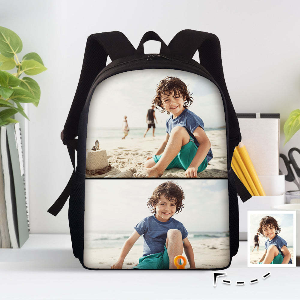 Custom Photo Backpack Personalised School Bag for Students - mysiliconefoodbag