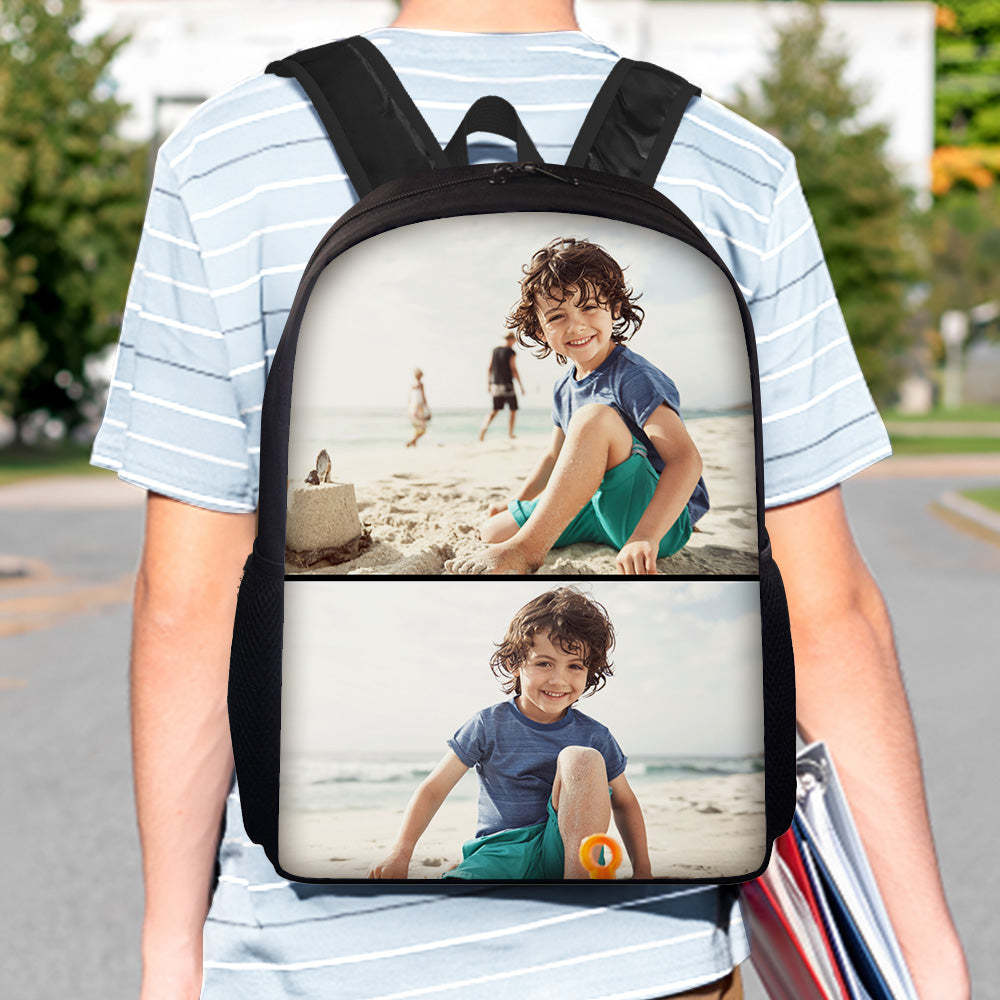 Custom Photo Backpack Personalised School Bag for Students - mysiliconefoodbag