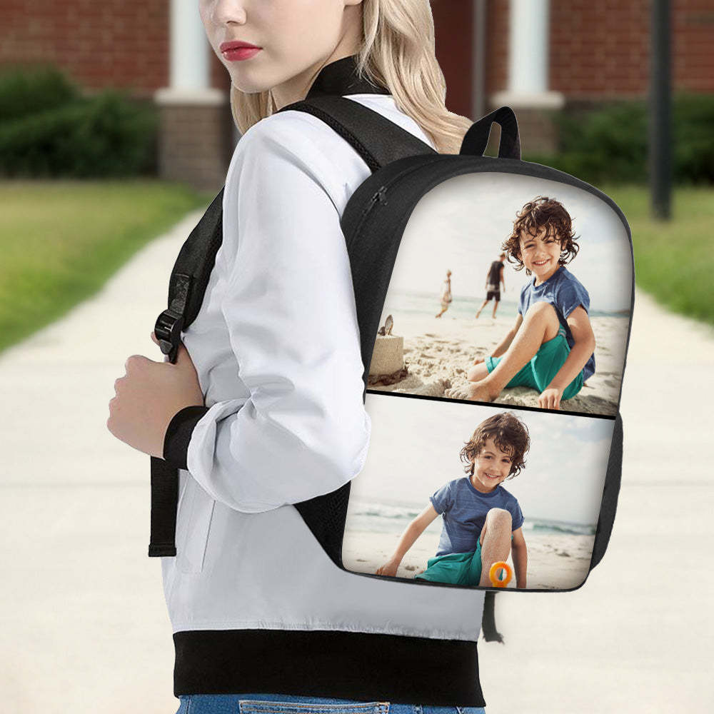 Custom Photo Backpack Personalised School Bag for Students - mysiliconefoodbag