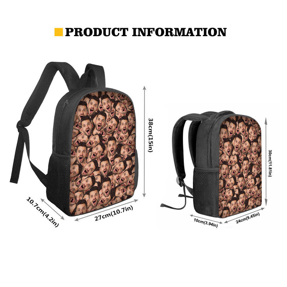 Custom Face Backpack Personalised Funny School Bag for Students - mysiliconefoodbag