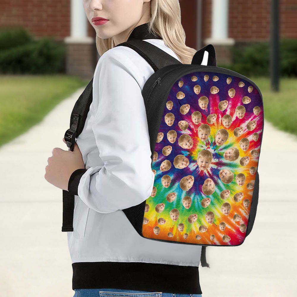 Custom Face Backpack Personalised Multicolor School Bag - mysiliconefoodbag