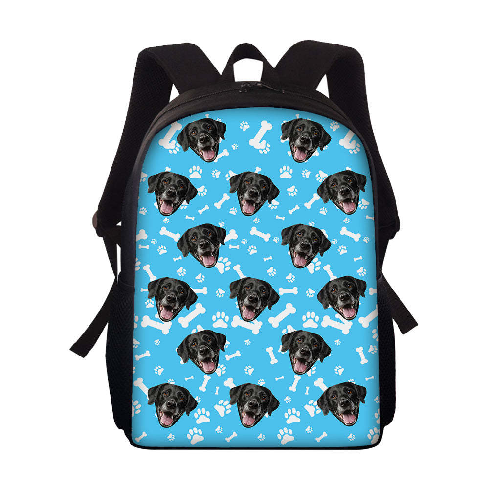 Custom Face Backpack Personalised Pet Paw Prints School Bag - mysiliconefoodbag