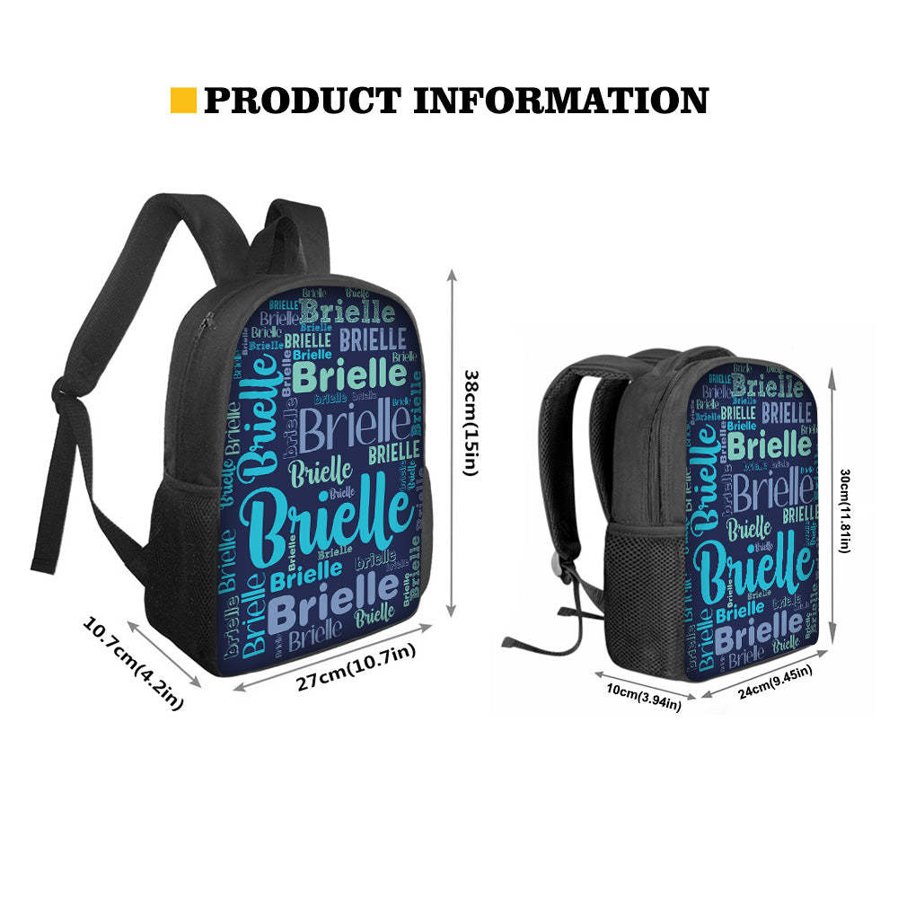 Custom Name Design Backpack Personalised School Bag for Boys Girls - mysiliconefoodbag