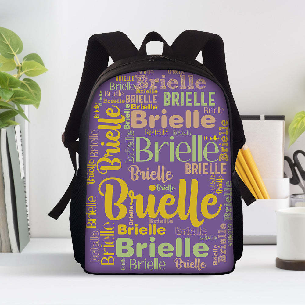 Custom Name Design Backpack Personalised School Bag for Boys Girls - mysiliconefoodbag
