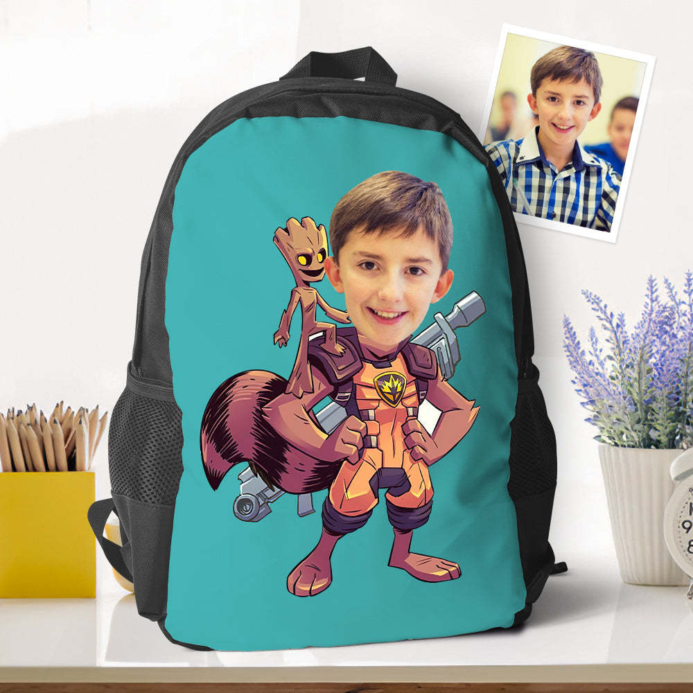 custom picture rocket racoon backpacks minime school bookbags back to school gifts for boys unique gifts