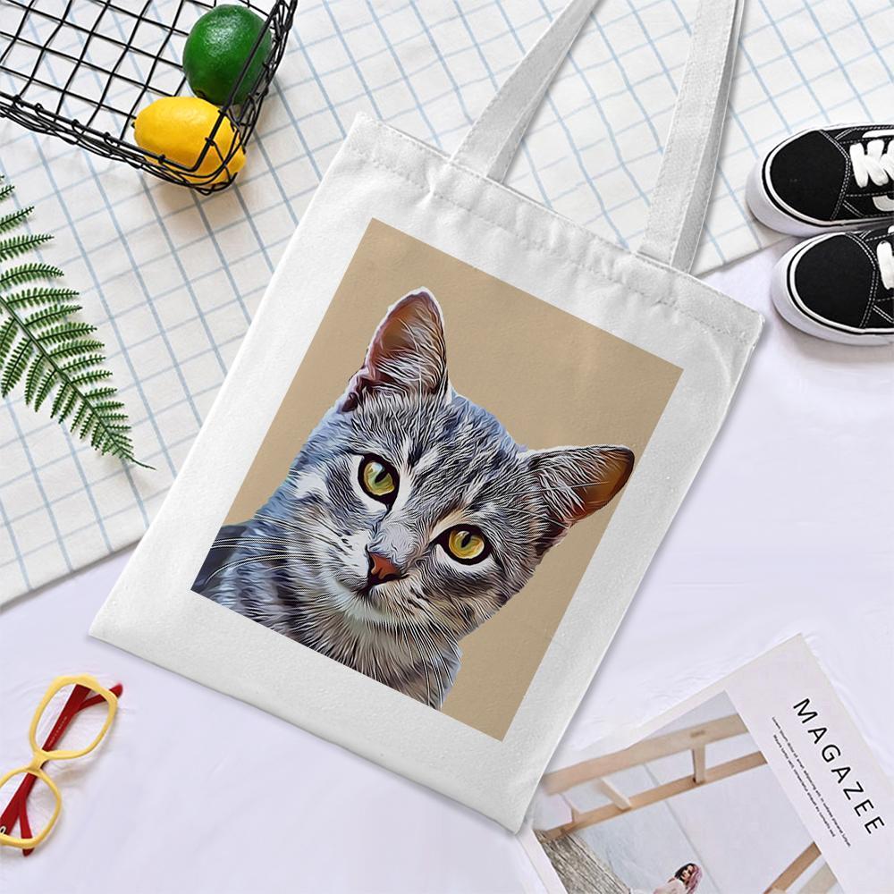 custom pet portrait canvas tote bag personalized canvas bags diy gift