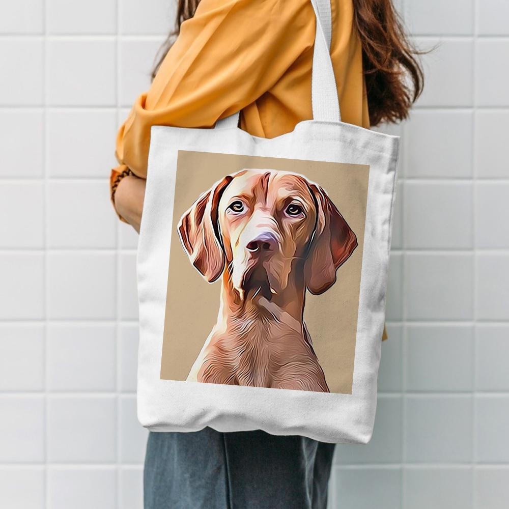 custom pet portrait canvas tote bag personalized canvas bags diy gift