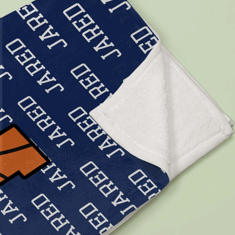 Personalized Basketball Blanket with Name, Sports gift, sports blanket, stadium blanket - mysiliconefoodbag