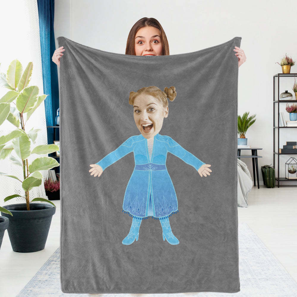 Custom Photo Blanket Unique Queen Elsa Personalized Photo Gifts Unique Customized Gifts - mysiliconefoodbag