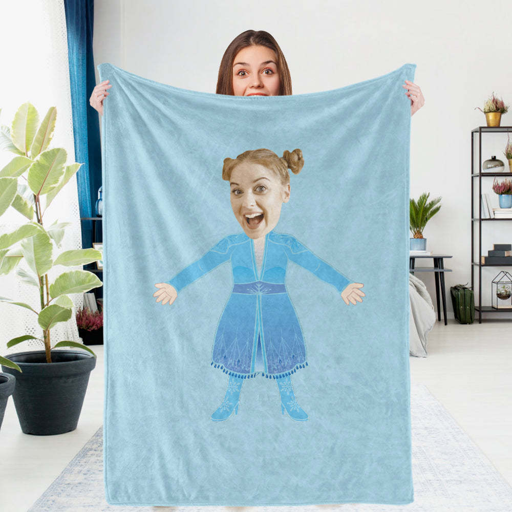 Custom Photo Blanket Unique Queen Elsa Personalized Photo Gifts Unique Customized Gifts - mysiliconefoodbag