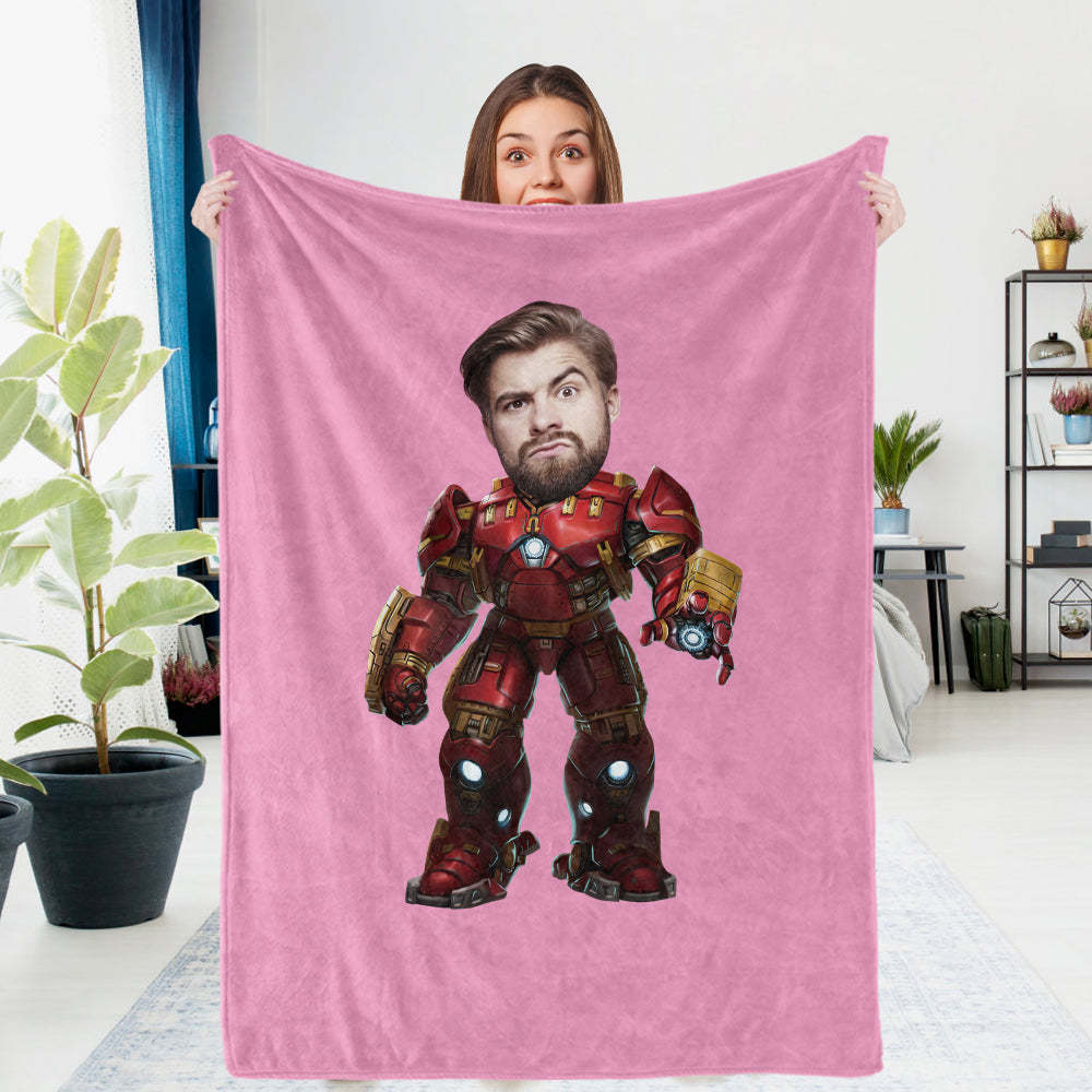 Custom Photo Blanket Hulkbuster Armor Personalized Photo Gifts - mysiliconefoodbag