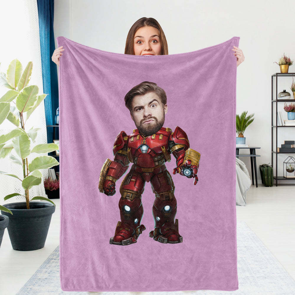 Custom Photo Blanket Hulkbuster Armor Personalized Photo Gifts - mysiliconefoodbag