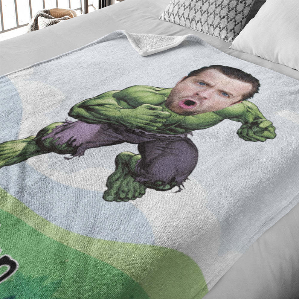 Custom Minime Hulk Blanket My Face Blanket Personalized Photo and Text Blanket A Unique Cool Gift - mysiliconefoodbag