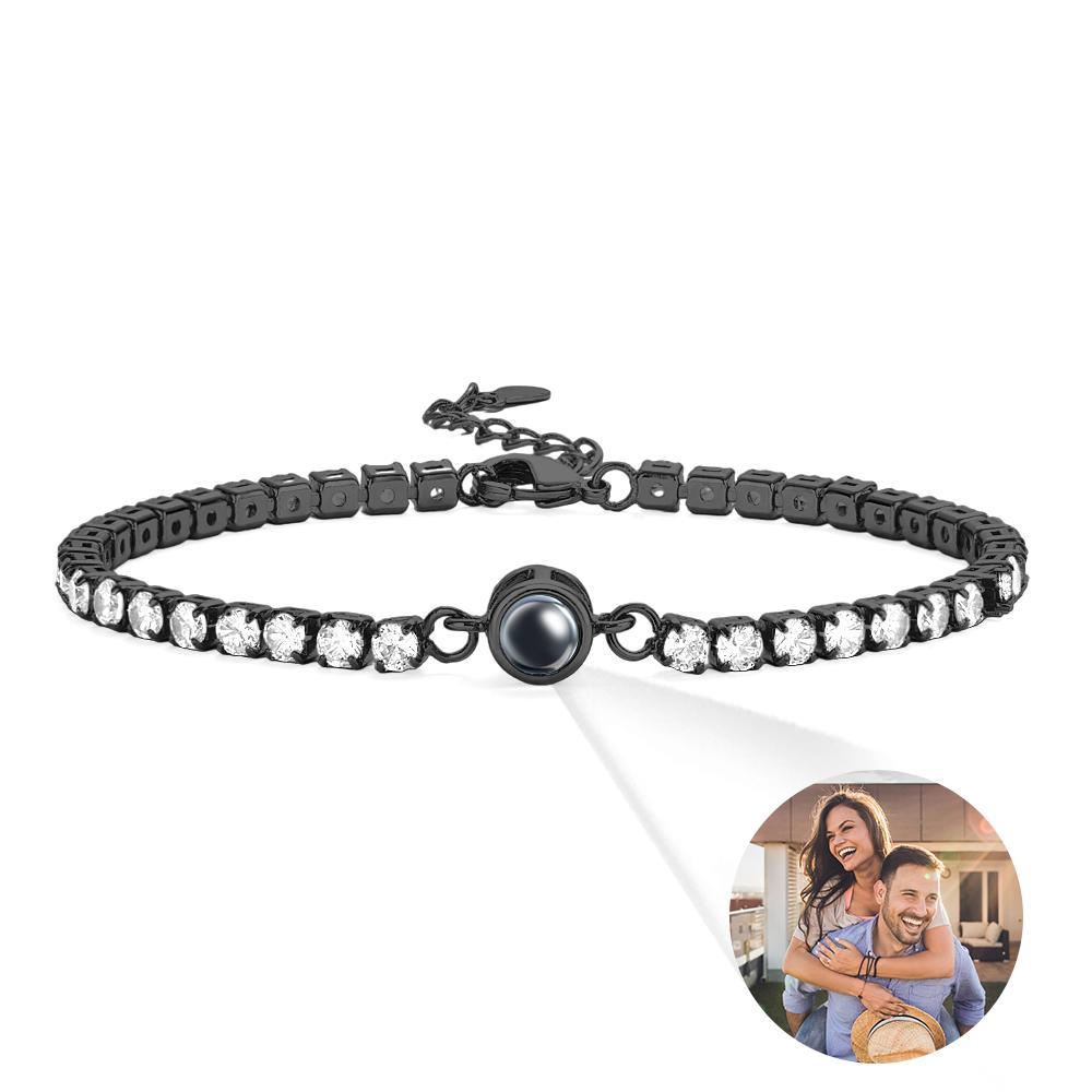 Custom Photo Projection Bracelet Tennis Bracelet Fashionable All Diamonds Bracelet Gifts For Her - mycustomtirecover