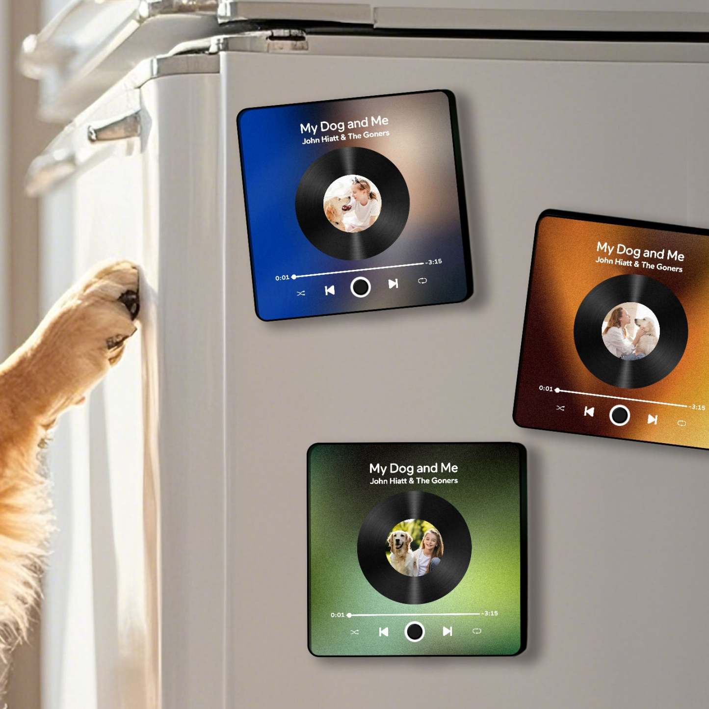 Custom Album Fridge Magnet Personalized Music Fridge Magnet Can Play Songs and Adjust Volume for Couples Gift for Christmas - mysiliconefoodbag