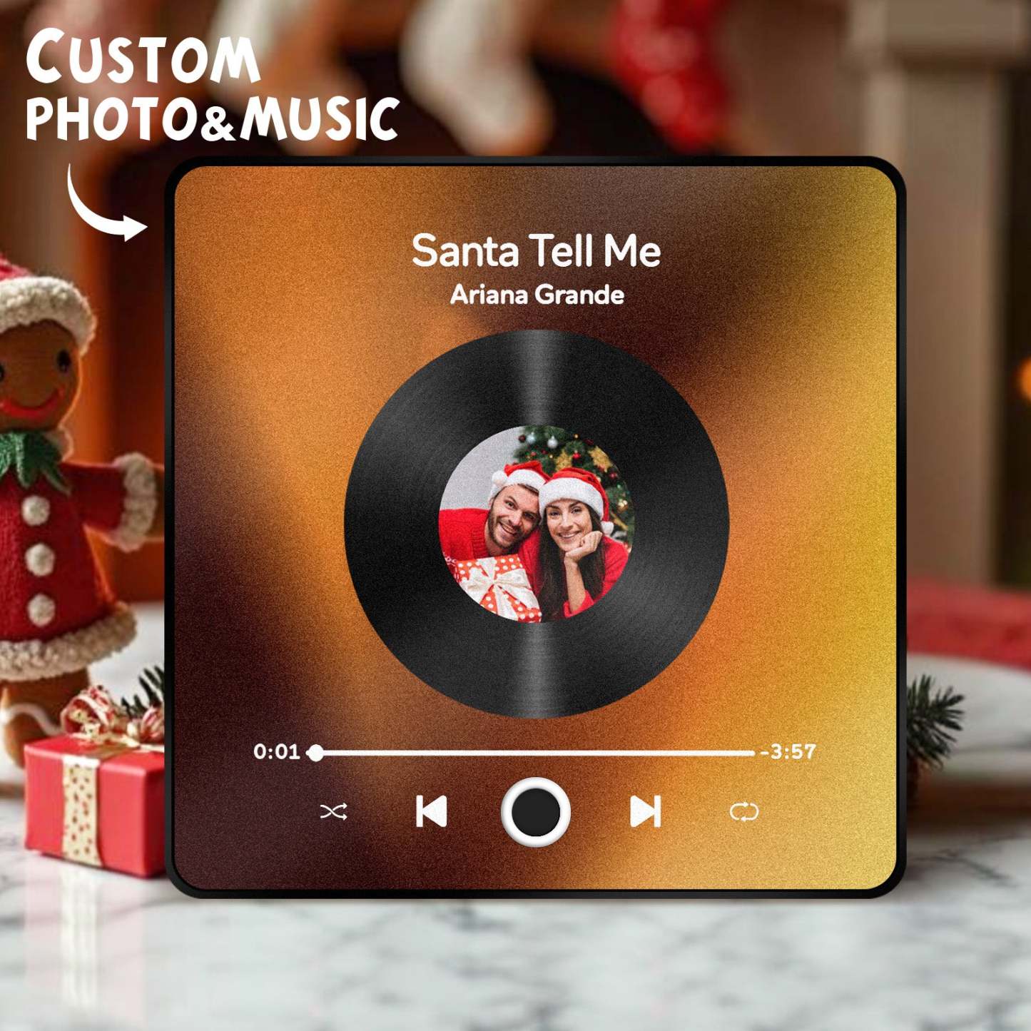 Custom Album Fridge Magnet Personalized Music Fridge Magnet Can Play Songs and Adjust Volume for Couples Gift for Christmas - mysiliconefoodbag