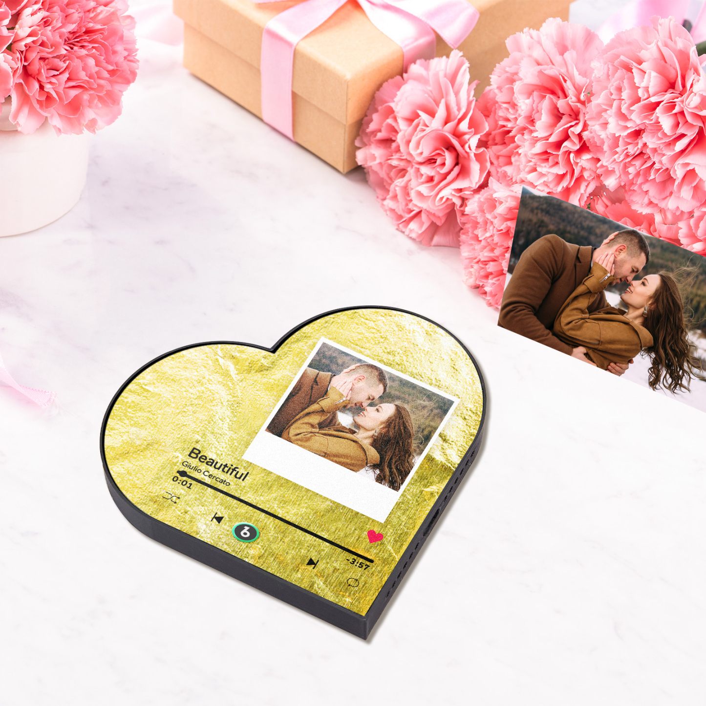 Custom Music Fridge Magnet Custom Heart Frame Album Fridge Magnet Music Wall Photo Sticker - Get Photo Blanket