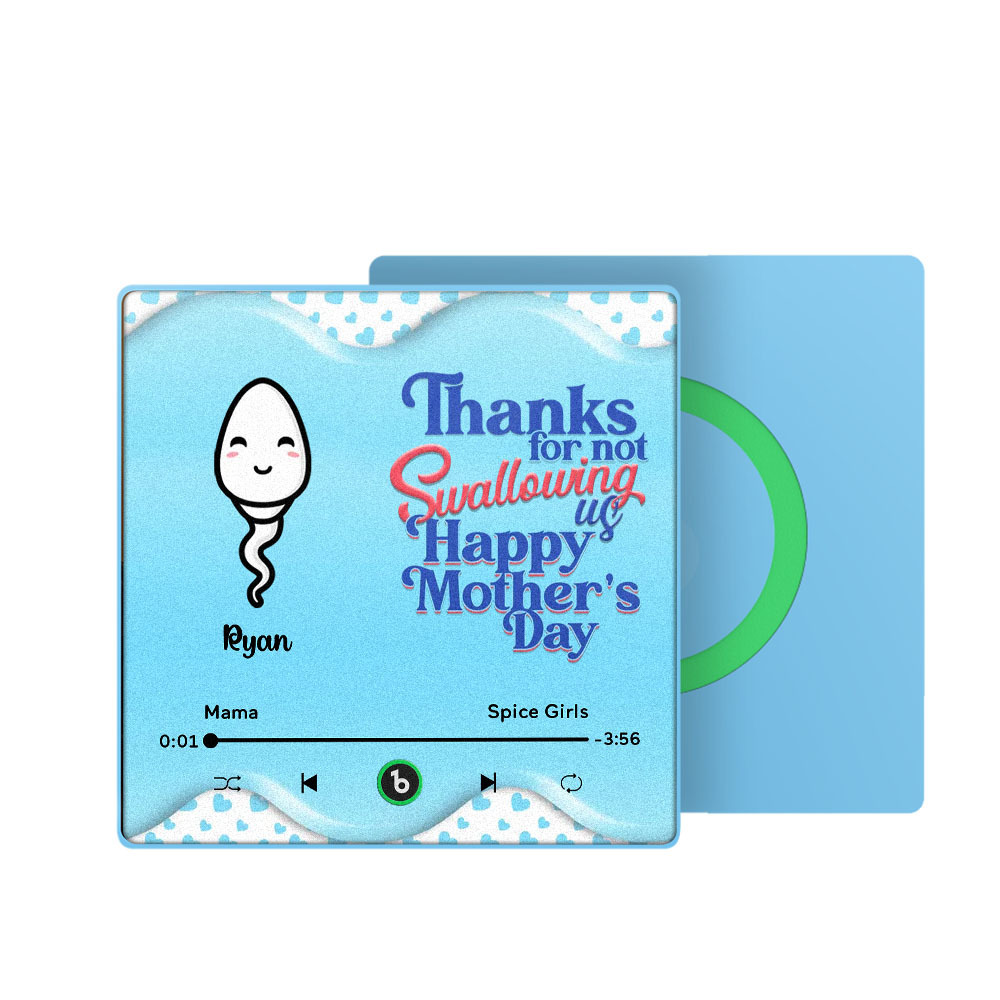Thanks for not Swallowing Me Personalized Music Fridge Magnet, Funny Mother's Day Gift for Mom, Gift for her