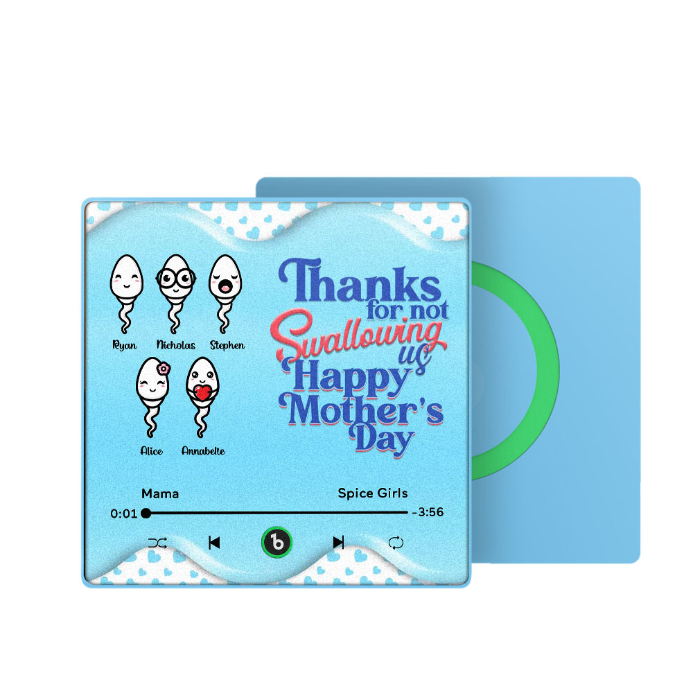 Thanks for not Swallowing Me Personalized Music Fridge Magnet, Funny Mother's Day Gift for Mom, Gift for her