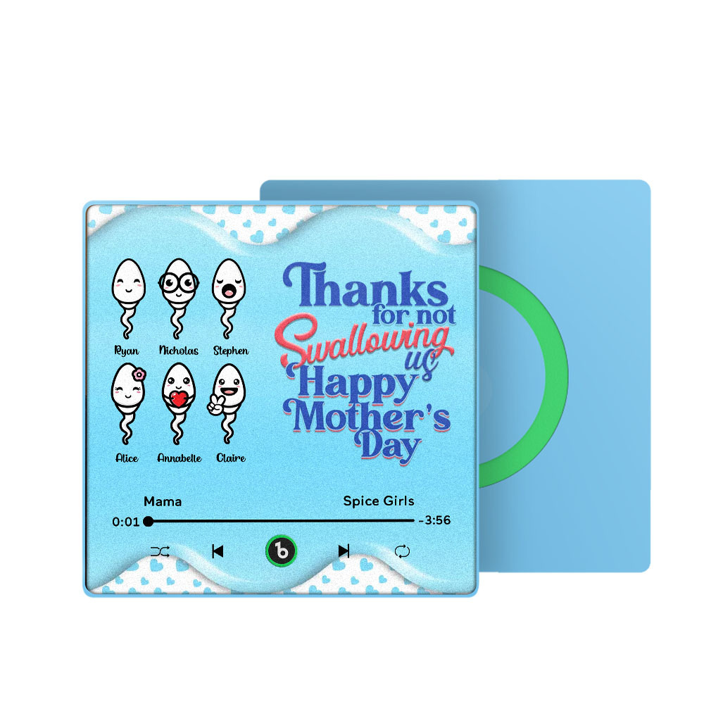 Thanks for not Swallowing Me Personalized Music Fridge Magnet, Funny Mother's Day Gift for Mom, Gift for her