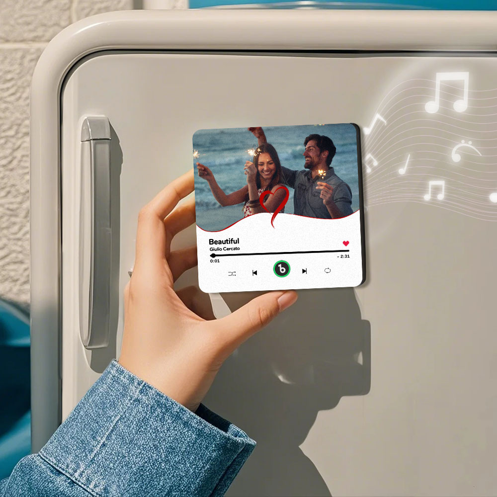 Custom Music Fridge Magnets Custom Music Fridge Magnet Colorful Frame Album Fridge Magnet Can Play Songs Gift for Her - Get Photo Blanket