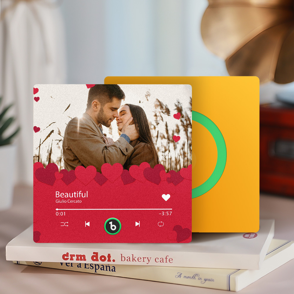 Custom Music Fridge Magnets Custom Music Fridge Magnet Colorful Frame Album Fridge Magnet Can Play Songs Gift for Her - Get Photo Blanket