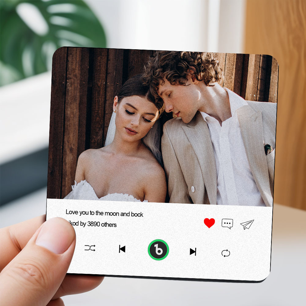 Custom Photo and Text Music Fridge Magnet with Colorful Frame Music Wall Photo Sticker Music Movement That Can Be Played - mysiliconefoodbag