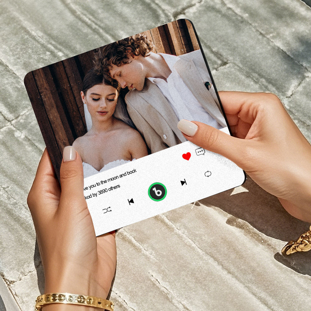 Custom Photo and Text Music Fridge Magnet with Colorful Frame Music Wall Photo Sticker Music Movement That Can Be Played - mysiliconefoodbag