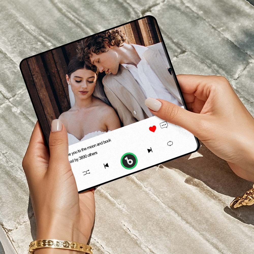 Custom Photo and Text Music Fridge Magnet with Colorful Frame Music Wall Photo Sticker Music Movement That Can Be Played - mysiliconefoodbag