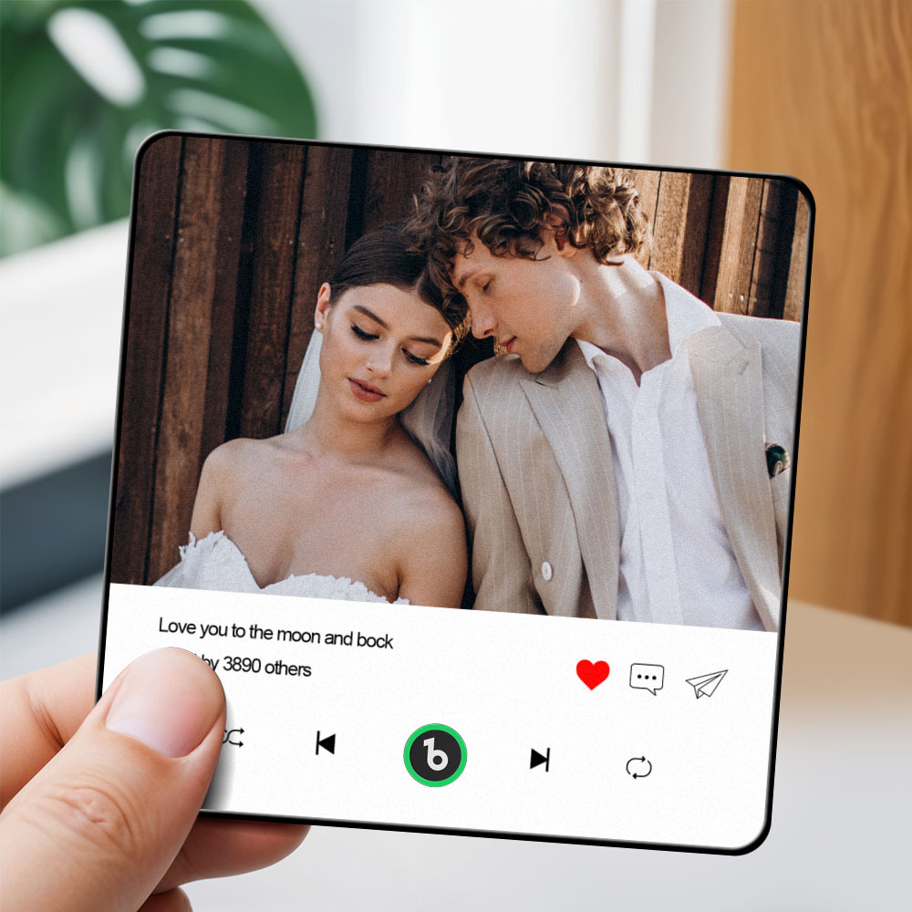 Custom Photo and Text Music Fridge Magnet with Colorful Frame Music Wall Photo Sticker Music Movement That Can Be Played - mysiliconefoodbag