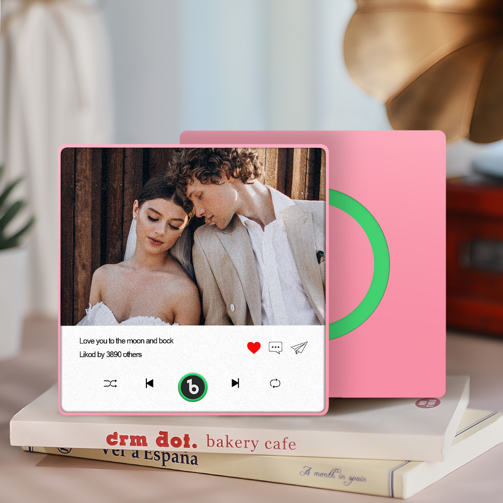 Custom Photo and Text Music Fridge Magnet with Colorful Frame Music Wall Photo Sticker Music Movement That Can Be Played - mysiliconefoodbag