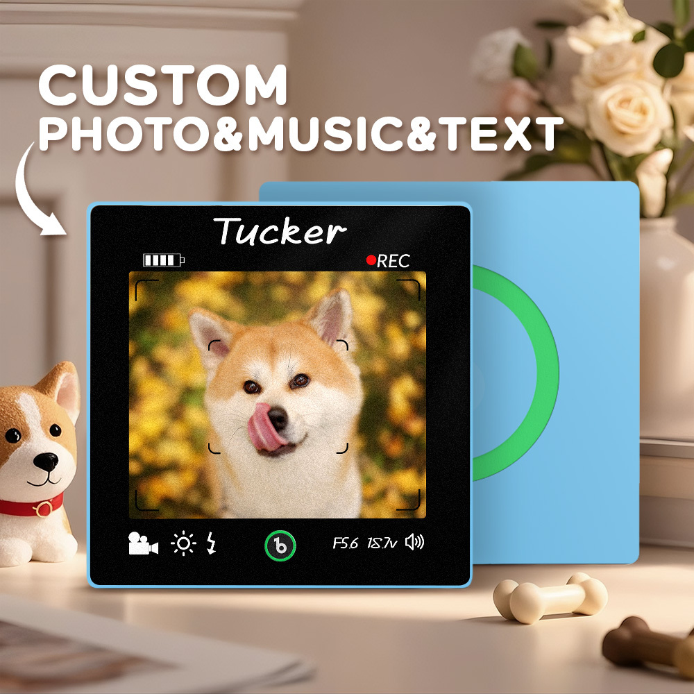 Custom Photo and Text Music Fridge Magnet Frame Music Wall Photo Sticker Music Movement Camera Style Gifts - mysiliconefoodbag