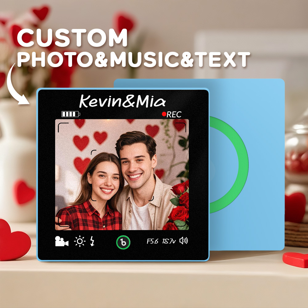 Custom Photo and Text Music Fridge Magnet Frame Music Wall Photo Sticker Music Movement Camera Style Gifts - mysiliconefoodbag