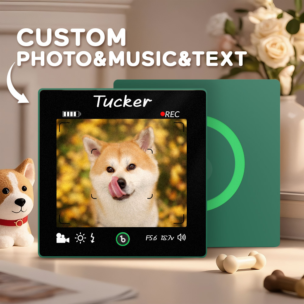 Custom Photo and Text Music Fridge Magnet Frame Music Wall Photo Sticker Music Movement Camera Style Gifts - mysiliconefoodbag