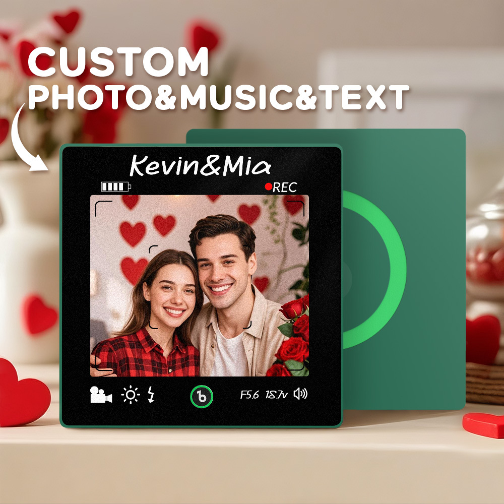 Custom Photo and Text Music Fridge Magnet Frame Music Wall Photo Sticker Music Movement Camera Style Gifts - mysiliconefoodbag