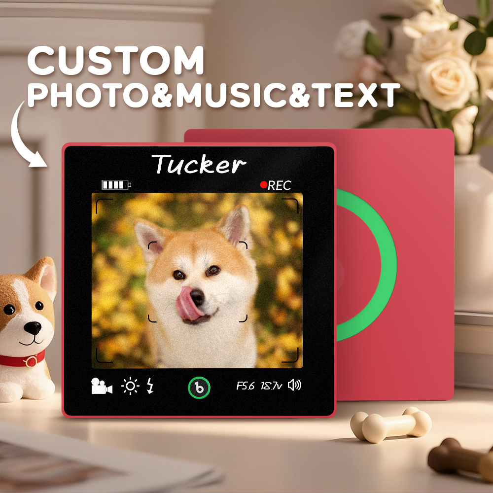 Custom Photo and Text Music Fridge Magnet Frame Music Wall Photo Sticker Music Movement Camera Style Gifts - mysiliconefoodbag