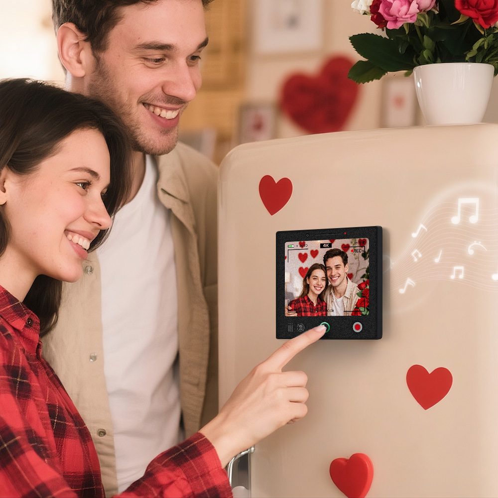 Custom Photo Music Fridge Magnet Frame Music Wall Photo Sticker Music Movement That Can Be Played Camera Style - mysiliconefoodbag