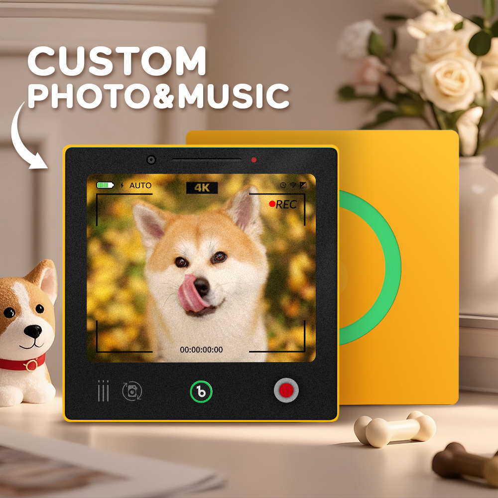 Custom Photo Music Fridge Magnet Frame Music Wall Photo Sticker Music Movement That Can Be Played Camera Style - mysiliconefoodbag