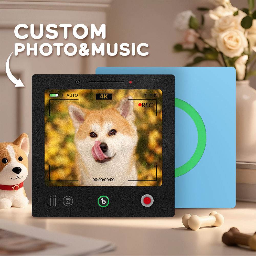 Custom Photo Music Fridge Magnet Frame Music Wall Photo Sticker Music Movement That Can Be Played Camera Style - mysiliconefoodbag