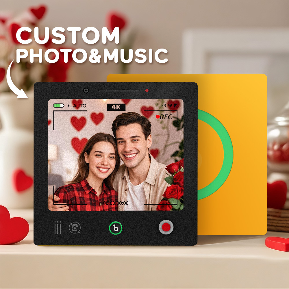 Custom Photo Music Fridge Magnet Frame Music Wall Photo Sticker Music Movement That Can Be Played Camera Style - mysiliconefoodbag